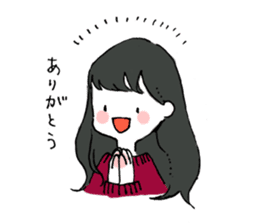 A girl with long hair sticker #13374273