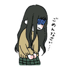 A girl with long hair sticker #13374277
