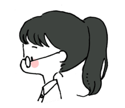 A girl with long hair sticker #13374282
