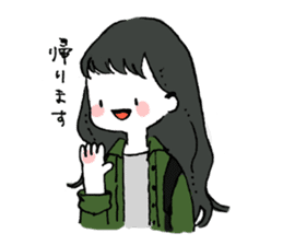 A girl with long hair sticker #13374286
