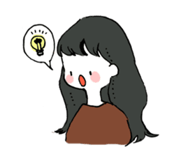 A girl with long hair sticker #13374290