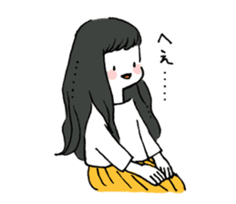 A girl with long hair sticker #13374291