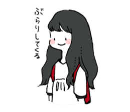 A girl with long hair sticker #13374293