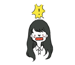 A girl with long hair sticker #13374294