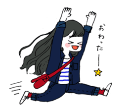 A girl with long hair sticker #13374297
