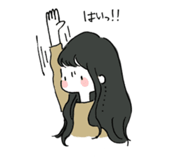 A girl with long hair sticker #13374300
