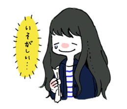 A girl with long hair sticker #13374301