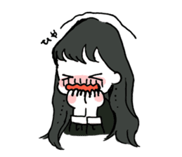 A girl with long hair sticker #13374303