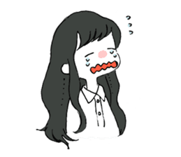 A girl with long hair sticker #13374304