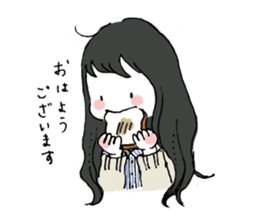 A girl with long hair sticker #13374307