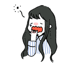 A girl with long hair sticker #13374308