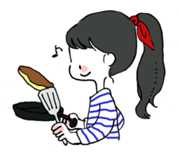 A girl with long hair sticker #13374309