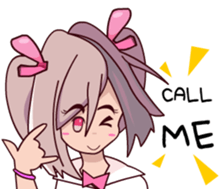 Lucy Girl Pink twin tail sticker #13376446