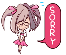 Lucy Girl Pink twin tail sticker #13376447