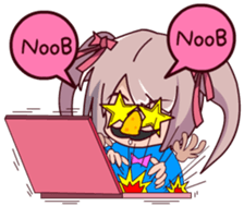 Lucy Girl Pink twin tail sticker #13376451