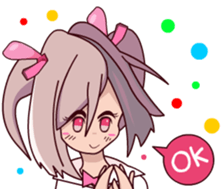 Lucy Girl Pink twin tail sticker #13376456