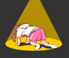 Lucy Girl Pink twin tail sticker #13376465