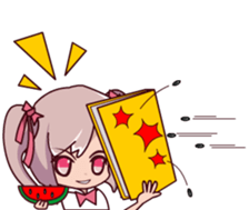 Lucy Girl Pink twin tail sticker #13376466