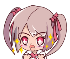 Lucy Girl Pink twin tail sticker #13376471