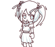 Lucy Girl Pink twin tail sticker #13376480