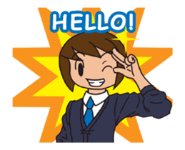 JP High school boy Animated sticker #13381446