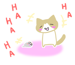 A cute cat with a toy mouse 3 sticker #13382571