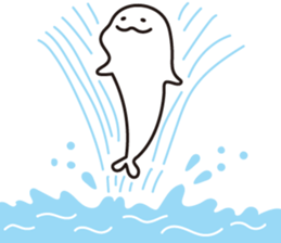 Drooping eyes dolphin sticker #13383259