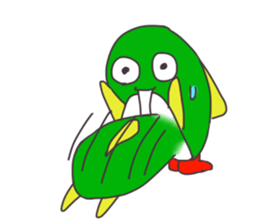 green colorful fish sticker #13384296