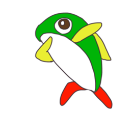 green colorful fish sticker #13384314