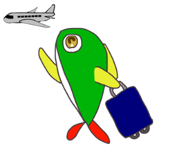 green colorful fish sticker #13384317