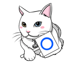 White cat of tsundere sticker #13384376