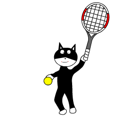 sticker japan cat&gin3 Tennis version3