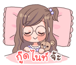 Milky glasses girl sticker #13387589