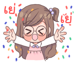 Milky glasses girl sticker #13387611