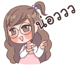 Milky glasses girl sticker #13387614