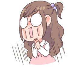 Milky glasses girl sticker #13387621