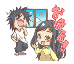 EBINO "MOE"character(boy and girl twins) sticker #13389818