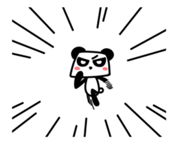 Running strange panda sticker sticker #13390662