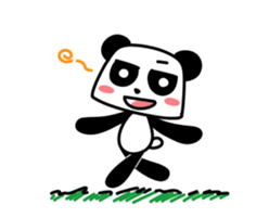 Running strange panda sticker sticker #13390663