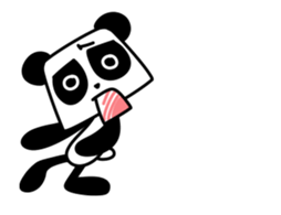 Running strange panda sticker sticker #13390665