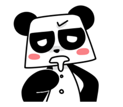 Running strange panda sticker sticker #13390666