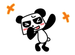 Running strange panda sticker sticker #13390667