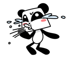 Running strange panda sticker sticker #13390669