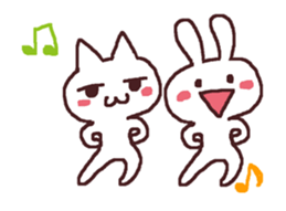 exciting cat and rabbit 2 sticker #13394680