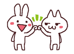 exciting cat and rabbit 2 sticker #13394682