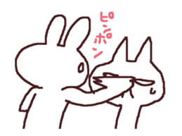exciting cat and rabbit 2 sticker #13394683