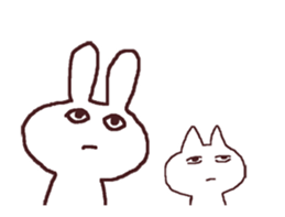 exciting cat and rabbit 2 sticker #13394684