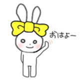ribbon rabbit (yellow) sticker #13397406