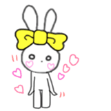 ribbon rabbit (yellow) sticker #13397407