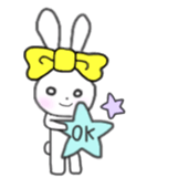 ribbon rabbit (yellow) sticker #13397408